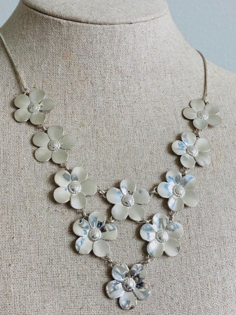 Vintage Paola Valentini Dogwood Bib Necklace